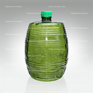 Бутыль 10,0 л Бочонок (зеленый) стеклянный оптом и по оптовым ценам в Челябинске